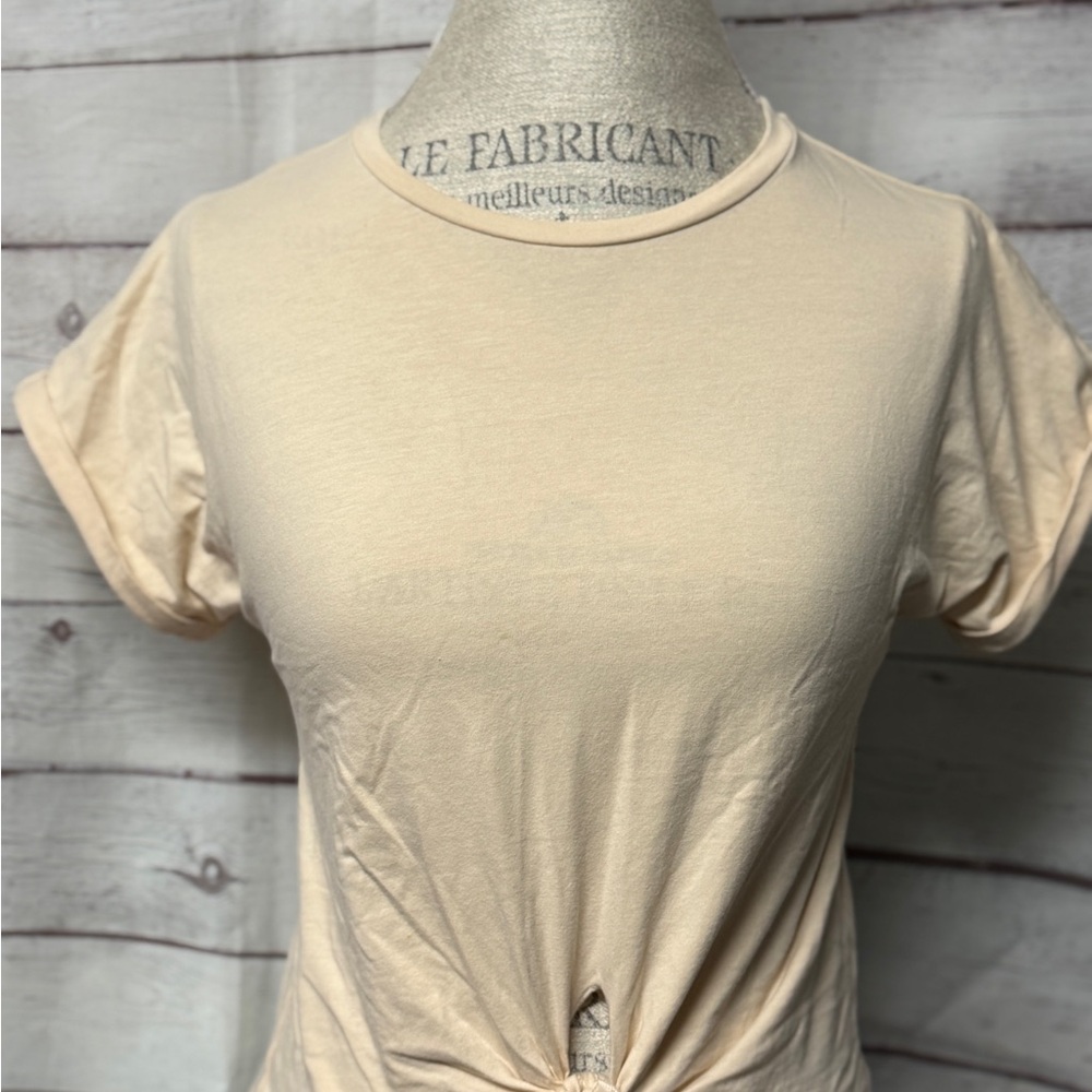SHEIN Beige Knot Front Tee - Picture 3 of 3